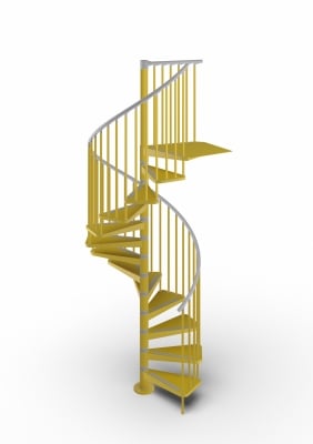 Интериорна метална вита стълба Gamia Metal диаметър 120 см, жълт Yellow (RAL 1023) RINTAL
