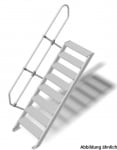1x8 Алуминиево Стълбище с ширина на стъпалото: 600 мм, наклон 45° - 822376 KRAUSE