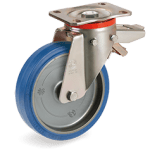 Серия 73 Въртящи колела на усилена P планка със спирачка, гума Sigma Elastic/полиамид - Tellure Rota