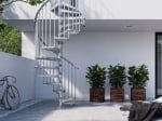 Екстериорна вита стълба Exterior Zink 13 стъпала, диаметър 140 см, метални модули цвят White, PVC ръкохватка RINTAL