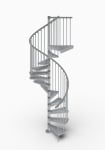 Екстериорна вита стълба Exterior Zink 13 стъпала, диаметър 140 см, метални модули цвят White, PVC ръкохватка RINTAL