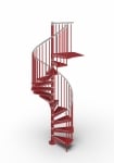 Интериорна метална вита стълба Gamia Metal диаметър 120 см, червена Red (RAL 3003) RINTAL