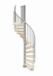 Интериорна вита стълба Hoop 12 стъпала, диаметър 118 см, цвят на дървените стъпала Natural 12, цвят на метални модули Silver Gray RINTAL