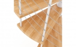 Интериорна вита стълба Vogue 13 стъпала, диаметър 140 см, метални модули цвят White, дървени елементи Natural MOBIROLO