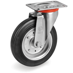 Серия 53 Въртящи колела на NL планка, черна гума/стомана - Tellure Rota