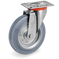 Серия 23 Въртящи колела на NL планка, сива гума/стомана - Tellure Rota