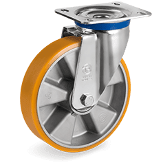 Серия 65AL Въртящи колела на M планка, полиуретан/алуминий - Tellure Rota