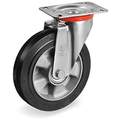 Серия 72AL Въртящи колела на NL планка, гума Sigma Elastic/алуминий - Tellure Rota