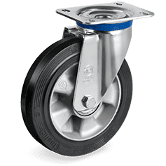 Серия 72AL Въртящи колела на M планка, гума Sigma Elastic/алуминий - Tellure Rota