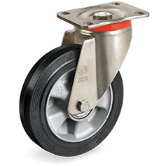 Серия 72AL Въртящи колела на усилена P планка, гума Sigma Elastic/алуминий - Tellure Rota
