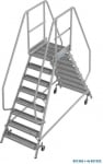 2x7 Мобилна платформена стълба с колела, двустранен достъп, R13 профилирана решетка - 821355 KRAUSE