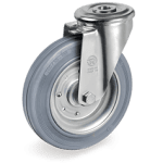 Серия 23 Въртящи колела с отвор на NL вилка, сива гума/стомана - Tellure Rota