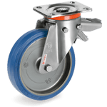 Серия 73 INOX Въртящи колела на усилена PX планка със спирачка, гума Sigma Elastic/полиамид - Tellure Rota