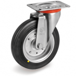Серия 53AS Антистатични и статично проводими колела на NL планка, гума/стомана - Tellure Rota Ф200мм.