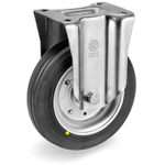 Серия 53AS Антистатични и статично проводими колела, стационарни на NL планка, гума/стомана - Tellure Rota Ф150мм.
