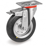 Серия 53AS Антистатични и статично проводими колела на NL планка/спирачка, гума/стомана - Tellure Rota Ф160мм.