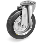 Серия 53AS Антистатични и статично проводими колела с отвор на NL вилка, гума/стомана - Tellure Rota Ф80мм.