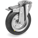 Серия 53AS Антистатични и статично проводими колела с отвор/спирачка на NL вилка, гума/стомана - Tellure Rota