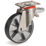 Серия 65ESD Антистатични и статично проводими колела на P планка/спирачка, полиуретан/алуминий - Tellure Rota  Ф125мм.