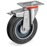Серия 72GH Въртящи колела на NL планка/спирачка, гума Sigma Elastic/чугун - Tellure Rota