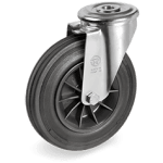 Серия 52 Въртящи колела с отвор на NL вилка, черна гума/полипропилен - Tellure Rota