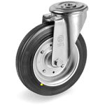 Серия 53AS Антистатични и статично проводими колела с отвор на NL вилка, гума/стомана - Tellure Rota Ф180мм.