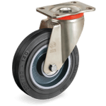 Серия 72GH Въртящи колела на усилена P планка, гума Sigma Elastic/чугун - Tellure Rota